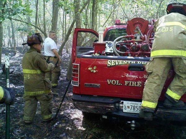 Brush 5 operating on large woods fire